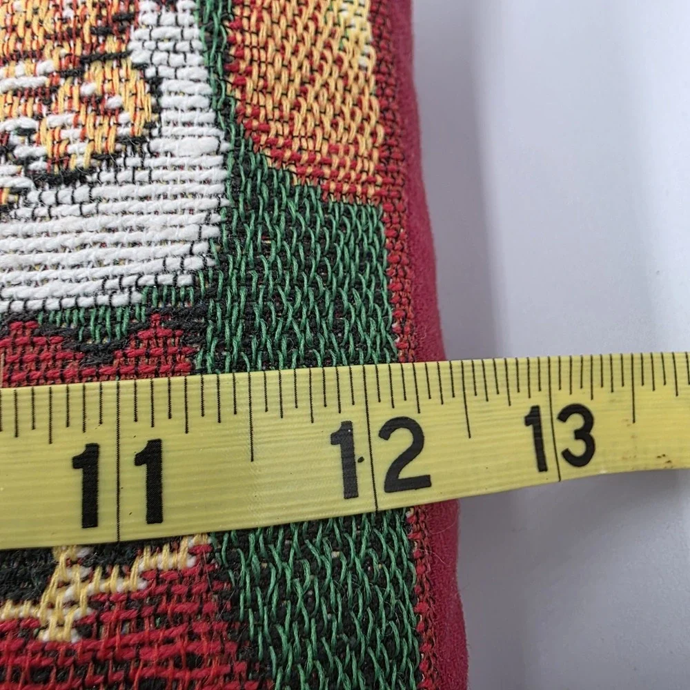 Christmas Tapestry Meow Santa's Claws Cats Photo Slot Pillow Multicolor 9 x 12